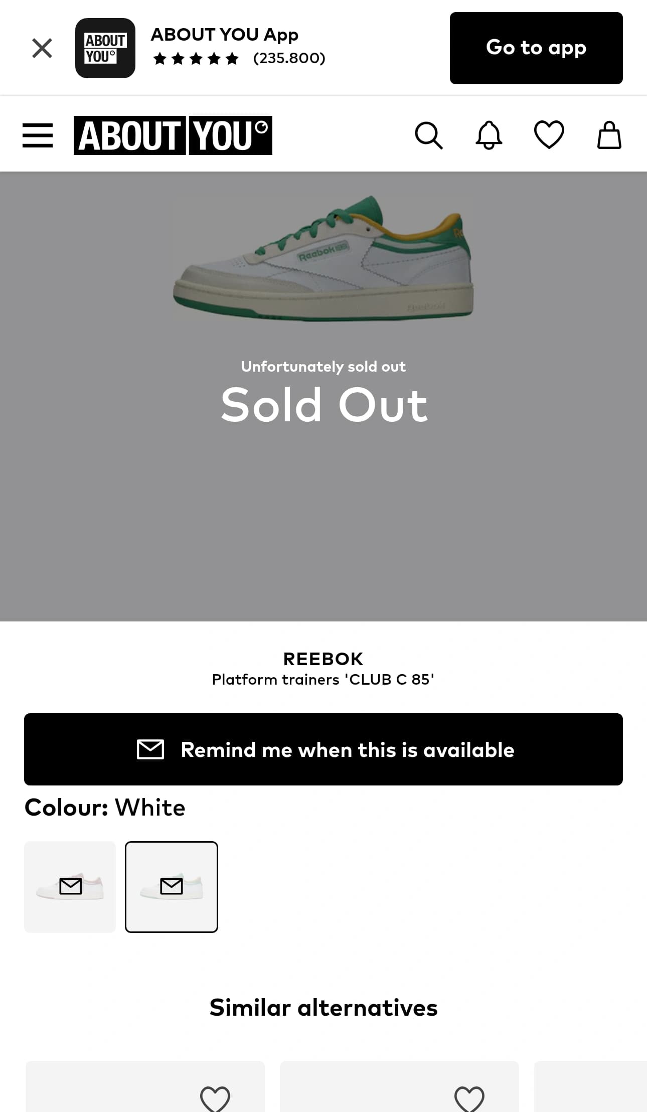 Product Detail Page mobile screenshot