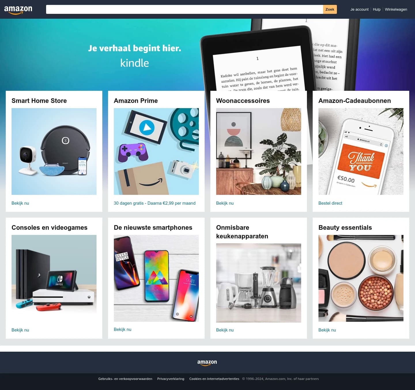 Amazon homepage