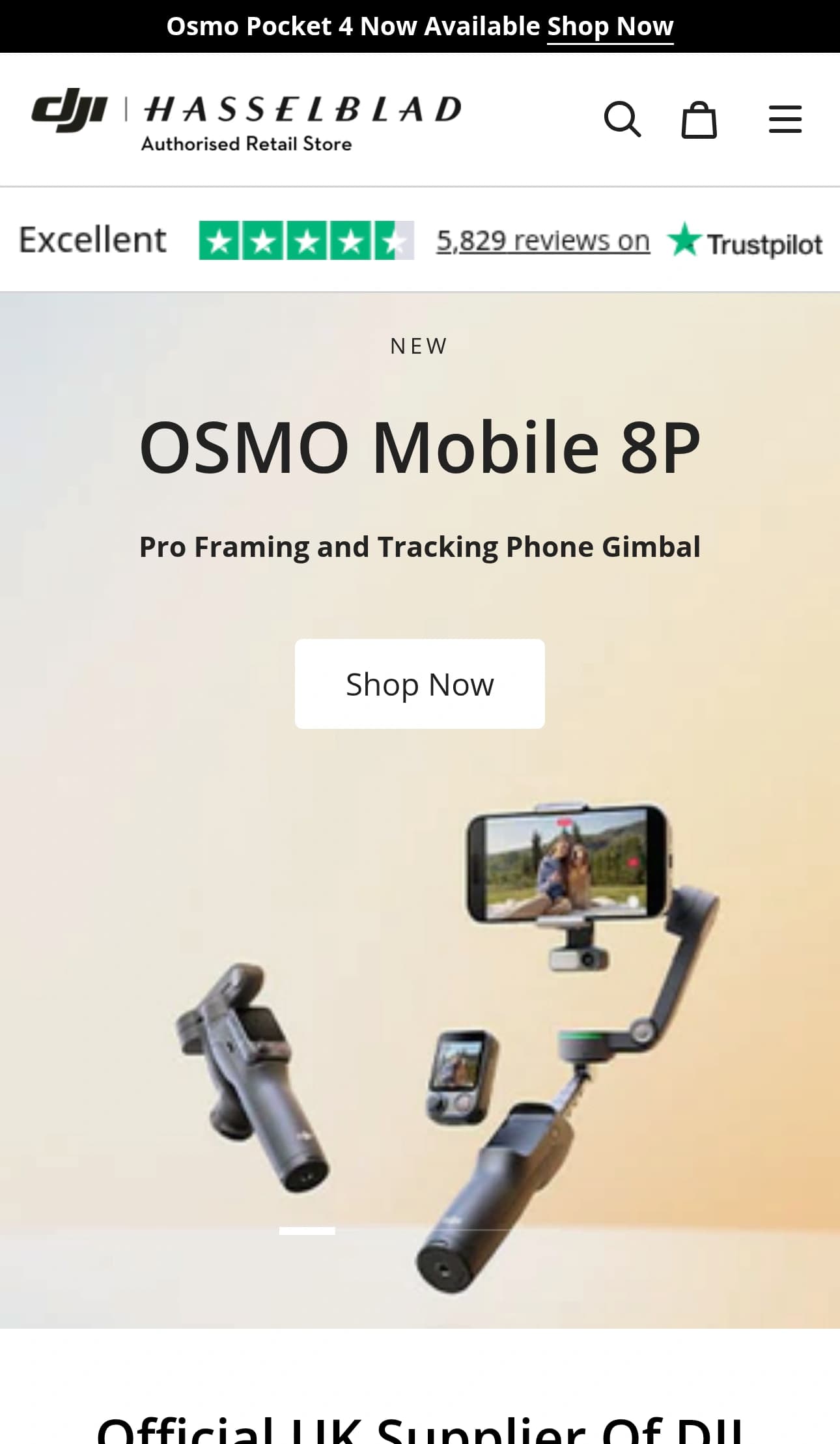 Homepage mobile screenshot