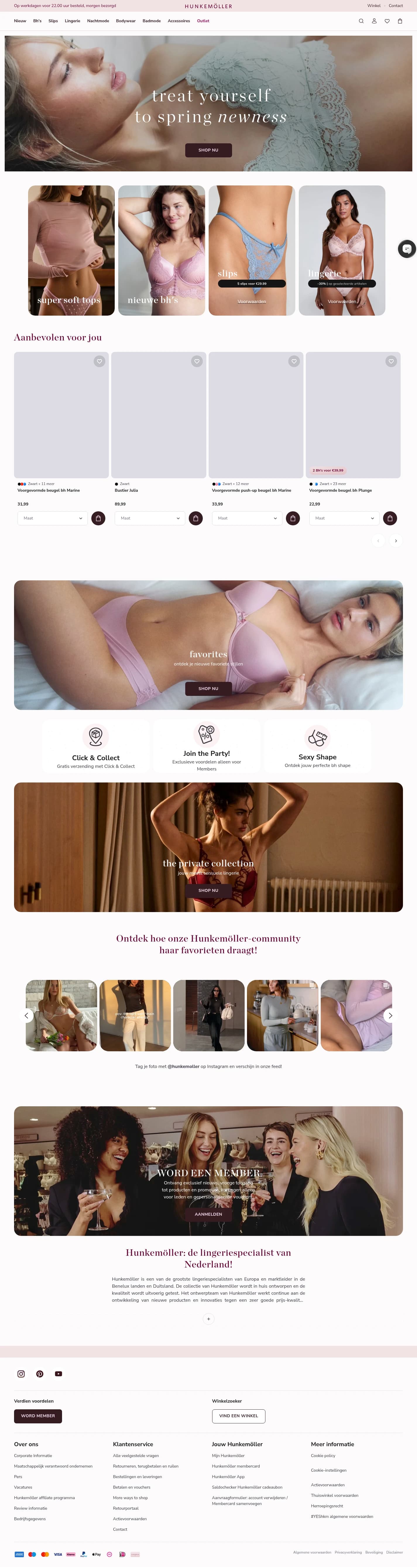 Hunkemoller homepage