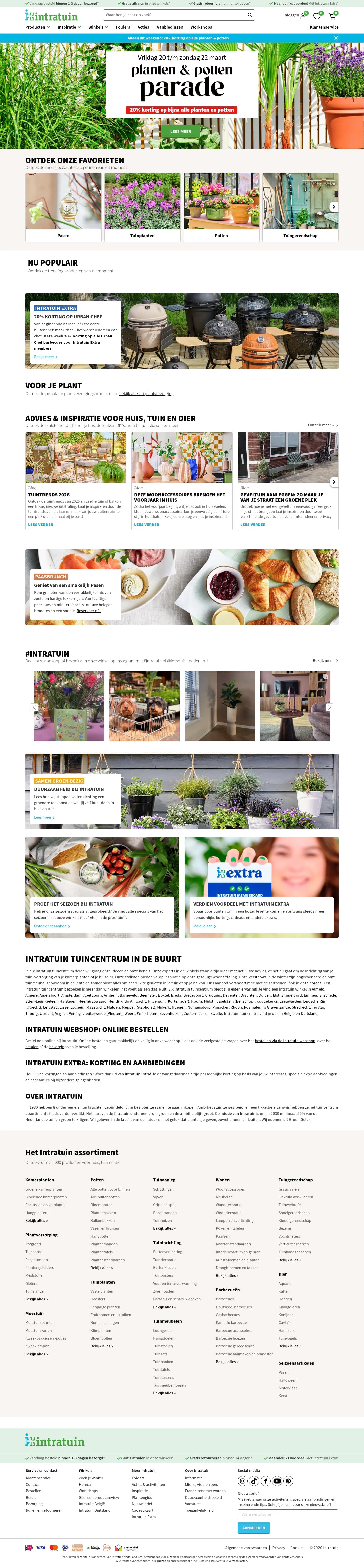 Intratuin homepage