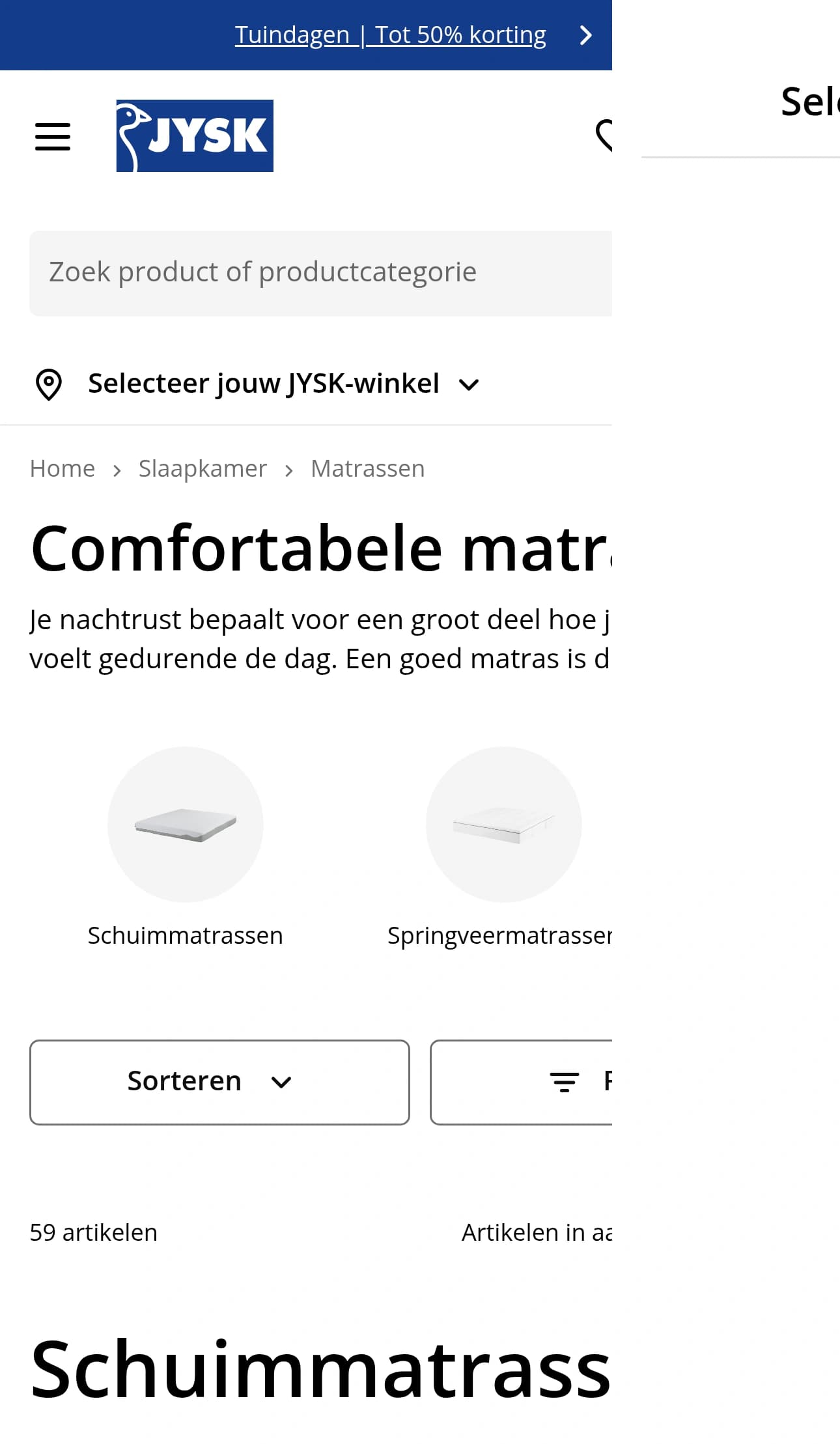 Product Listing Page mobile screenshot