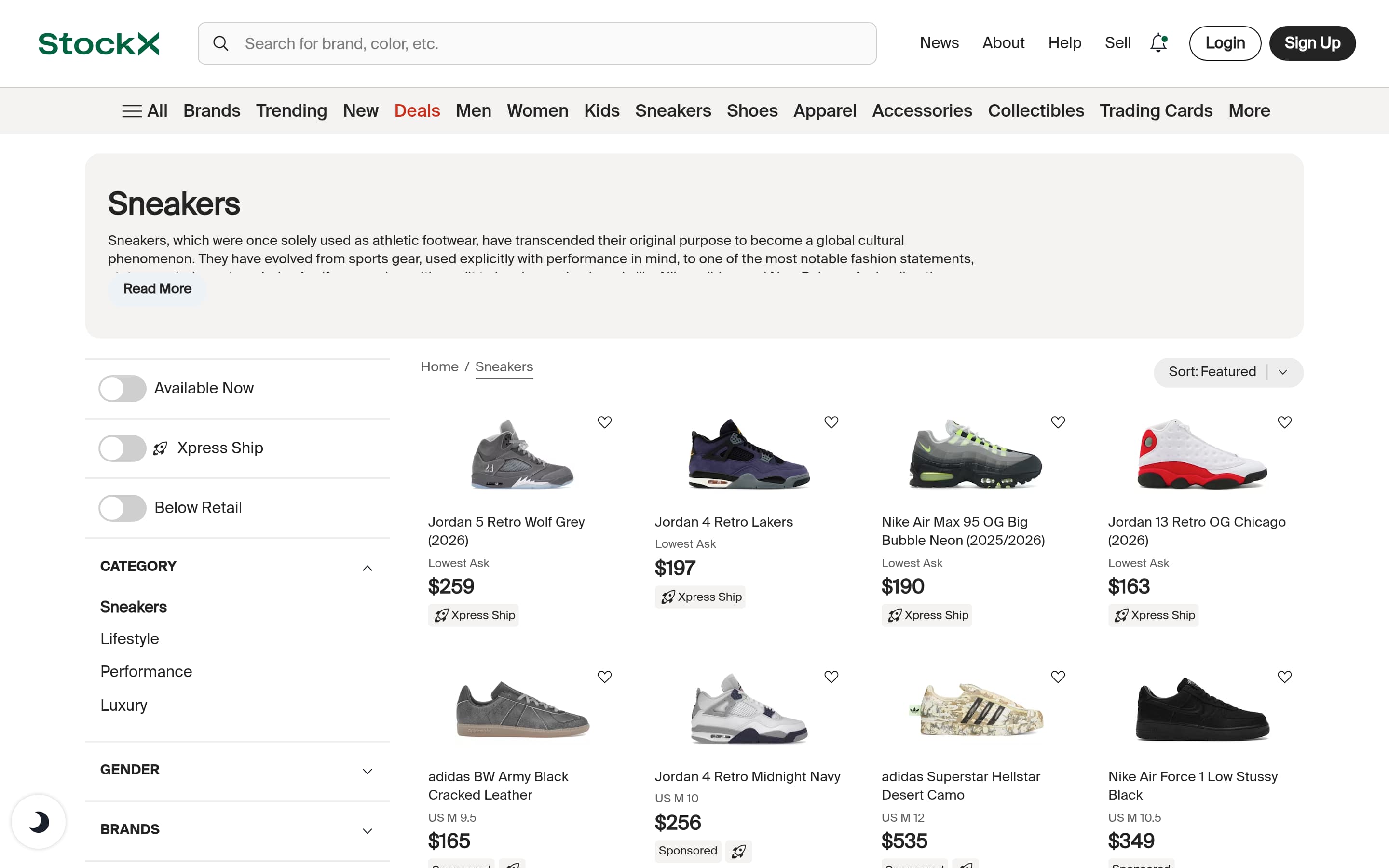Product Listing Page screenshot