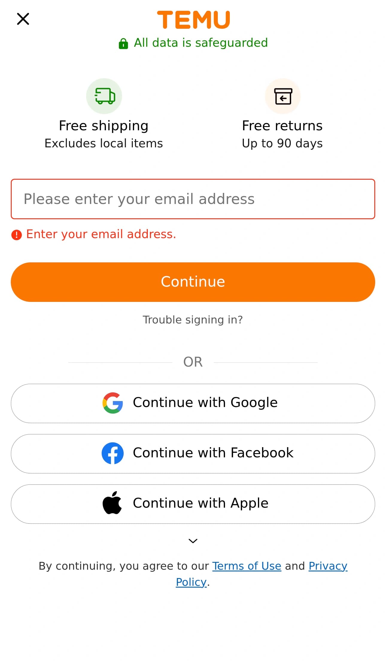 Product Listing Page mobile screenshot